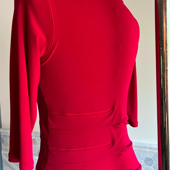 Eva Varro Ruched Stretched Bodycon Red Dress Size Small - Picture 9 of 13